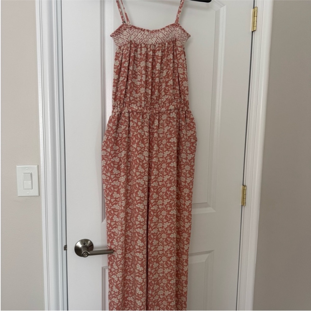 Women’s Floral Print Pink Jumpsuit M